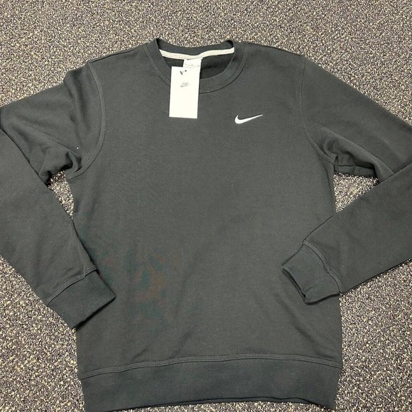 Nike Sportswear Team Club Black Crewneck Sweatshirt 637902-010 Men's New Sz M - Picture 1 of 3